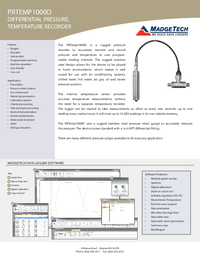 Thumbnail of document Data Sheet - PRTemp1000D Differential Pressure and Temperature Recorder